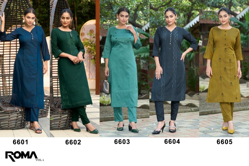 Roma Vol 1 By Moksh Roman Silk With Embroidery Kurti